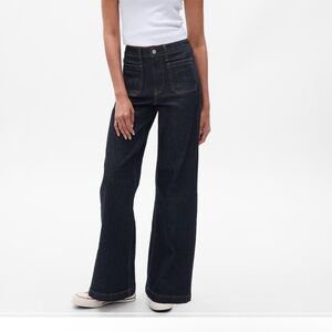 Dark Blue High-Waisted Flare Jeans